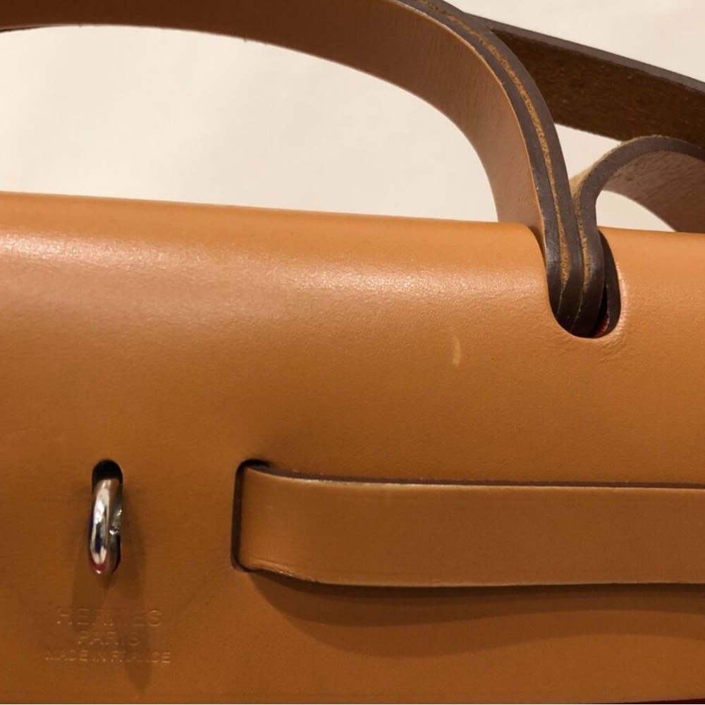🧡2X HP🧡 Hermes Red/Orange Canvas Herbag SKU #883269 (Gently Used) - Picture 9 of 16